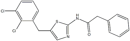 N-[5-(2,3-dichlorobenzyl)-1,3-thiazol-2-yl]-2-phenylacetamide Struktur