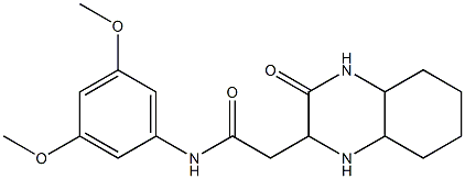 N-(3,5-dimethoxyphenyl)-2-(3-oxodecahydro-2-quinoxalinyl)acetamide Structure