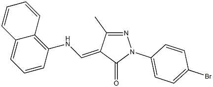 2-(4-bromophenyl)-5-methyl-4-[(1-naphthylamino)methylene]-2,4-dihydro-3H-pyrazol-3-one Structure