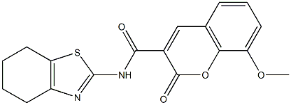 8-methoxy-2-oxo-N-(4,5,6,7-tetrahydro-1,3-benzothiazol-2-yl)-2H-chromene-3-carboxamide Structure