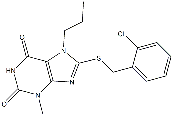 8-{[(2-chlorophenyl)methyl]sulfanyl}-3-methyl-7-propyl-3,7-dihydro-1H-purine-2,6-dione 化学構造式