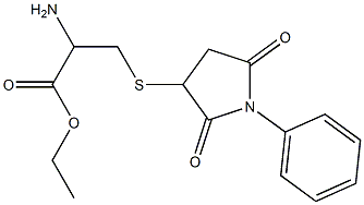 ethyl 2-amino-3-[(2,5-dioxo-1-phenyl-3-pyrrolidinyl)sulfanyl]propanoate 化学構造式