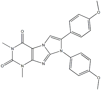 7,8-bis(4-methoxyphenyl)-1,3-dimethyl-1H-imidazo[2,1-f]purine-2,4(3H,8H)-dione,,结构式