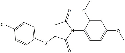 3-[(4-chlorophenyl)thio]-1-(2,4-dimethoxyphenyl)pyrrolidine-2,5-dione,,结构式