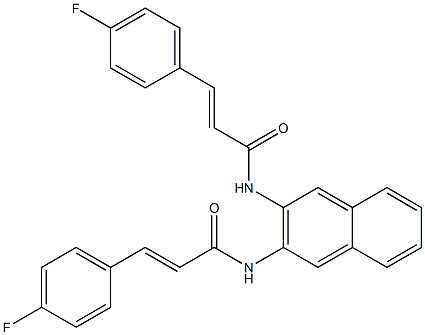 3-(4-fluorophenyl)-N-(3-{[3-(4-fluorophenyl)acryloyl]amino}-2-naphthyl)acrylamide,,结构式
