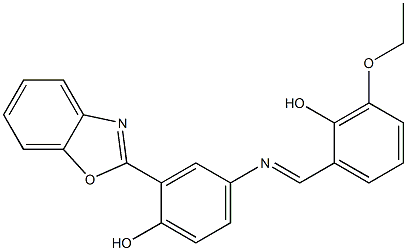 2-(1,3-benzoxazol-2-yl)-4-[(3-ethoxy-2-hydroxybenzylidene)amino]phenol Structure