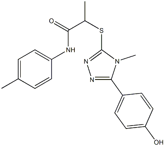 2-{[5-(4-hydroxyphenyl)-4-methyl-4H-1,2,4-triazol-3-yl]sulfanyl}-N-(4-methylphenyl)propanamide 化学構造式