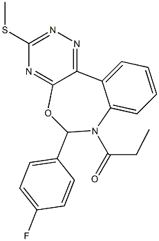 6-(4-fluorophenyl)-3-(methylsulfanyl)-7-propionyl-6,7-dihydro[1,2,4]triazino[5,6-d][3,1]benzoxazepine Structure