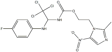 2-{5-nitro-2-methyl-1H-imidazol-1-yl}ethyl 2,2,2-trichloro-1-(4-fluoroanilino)ethylcarbamate Structure