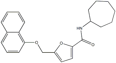 N-cycloheptyl-5-[(1-naphthyloxy)methyl]-2-furamide 结构式