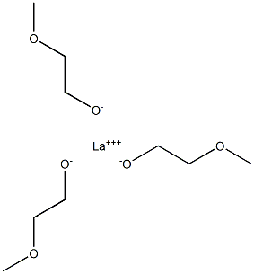 Lanthanum(III) 2-methoxyethoxide, 5% w/v in 2-methoxyethanol/hexane, 99.9% (REO) 化学構造式