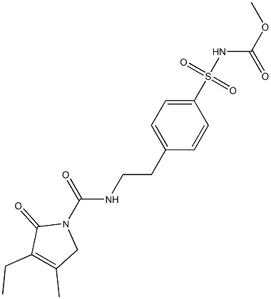 3-Ethyl-2,5-dihydro-4-methyl-N-[2-[4-[[(methoxycarbonyl)amino]-sulfonyl]phenyl]ethyl]-2-oxo-1H-pyrrole-1-carboxamide 结构式