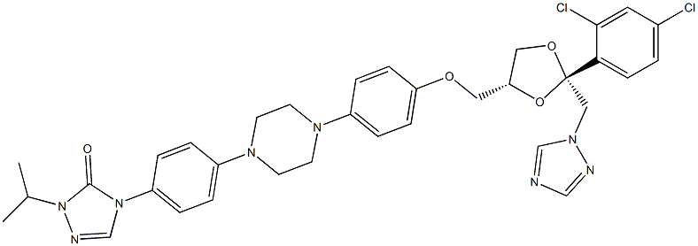 4-[4-[4-[4-[[Cis-2-(2,4-dichlorophenyl)-2-(1H-1,2,4-triazol-1-ylmethyl)-1,3-dioxolan-4-yl]methoxy]phenyl]piperazin-1-yl]phenyl]-2-(1-methylethyl)-2,4-dihydro-3H-1,2,4-triazol-3-one.