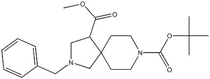 Methyl 2-benzyl-8-Boc-2,8-diaza-spiro[4.5]decane-4-carboxylate 结构式