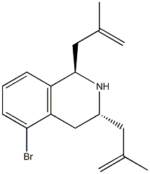 (1R,3R)-5-bromo-1,3-bis(2-methyl-2-propenyl)-1,2,3,4-tetrahydroisoquinoline 化学構造式