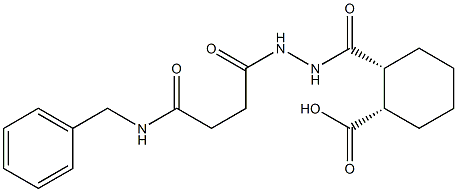 (1S,2R)-2-({2-[4-(benzylamino)-4-oxobutanoyl]hydrazino}carbonyl)cyclohexanecarboxylic acid Structure