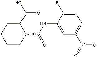 (1S,2R)-2-[(2-fluoro-5-nitroanilino)carbonyl]cyclohexanecarboxylic acid Structure