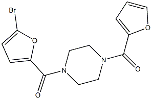 (5-bromo-2-furyl)[4-(2-furoyl)-1-piperazinyl]methanone,,结构式