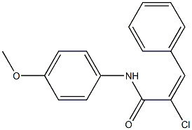 (E)-2-chloro-N-(4-methoxyphenyl)-3-phenyl-2-propenamide Struktur