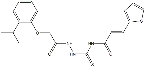 (E)-N-({2-[2-(2-isopropylphenoxy)acetyl]hydrazino}carbothioyl)-3-(2-thienyl)-2-propenamide Struktur