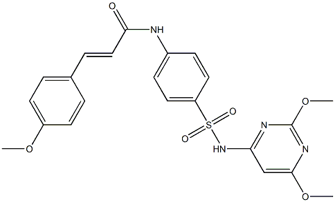 (E)-N-(4-{[(2,6-dimethoxy-4-pyrimidinyl)amino]sulfonyl}phenyl)-3-(4-methoxyphenyl)-2-propenamide Struktur