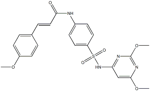 (E)-N-(4-{[(2,6-dimethoxy-4-pyrimidinyl)amino]sulfonyl}phenyl)-3-(4-methoxyphenyl)-2-propenamide,,结构式