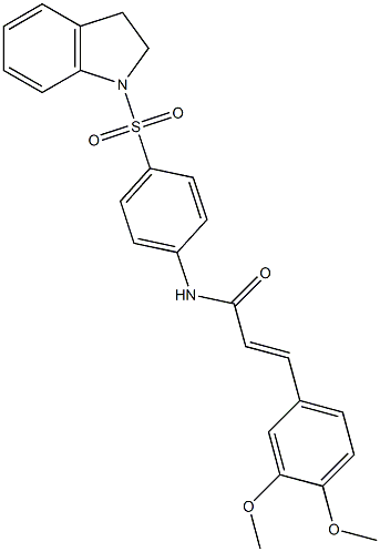 (E)-N-[4-(2,3-dihydro-1H-indol-1-ylsulfonyl)phenyl]-3-(3,4-dimethoxyphenyl)-2-propenamide Structure