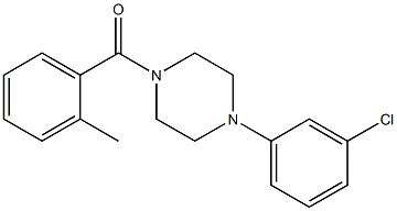 [4-(3-chlorophenyl)-1-piperazinyl](2-methylphenyl)methanone Struktur