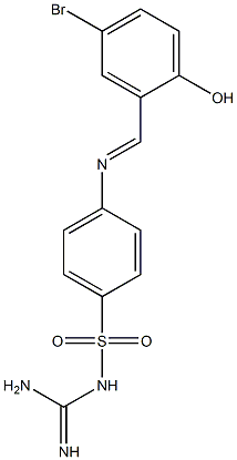 {[amino(imino)methyl]amino}(4-{[(E)-(5-bromo-2-hydroxyphenyl)methylidene]amino}phenyl)dioxo-lambda~6~-sulfane Structure