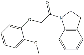 1-(2,3-dihydro-1H-indol-1-yl)-2-(2-methoxyphenoxy)-1-ethanone Struktur