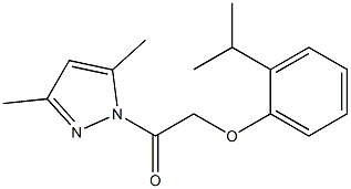 1-(3,5-dimethyl-1H-pyrazol-1-yl)-2-(2-isopropylphenoxy)-1-ethanone 结构式