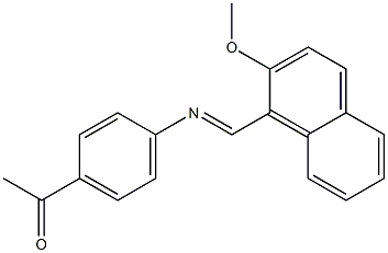 1-(4-{[(E)-(2-methoxy-1-naphthyl)methylidene]amino}phenyl)-1-ethanone Structure