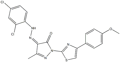 1-[4-(4-methoxyphenyl)-1,3-thiazol-2-yl]-3-methyl-1H-pyrazole-4,5-dione 4-[N-(2,4-dichlorophenyl)hydrazone]|