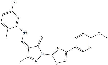  1-[4-(4-methoxyphenyl)-1,3-thiazol-2-yl]-3-methyl-1H-pyrazole-4,5-dione 4-[N-(5-chloro-2-methylphenyl)hydrazone]