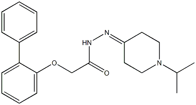 2-([1,1'-biphenyl]-2-yloxy)-N'-(1-isopropyl-4-piperidinylidene)acetohydrazide,,结构式