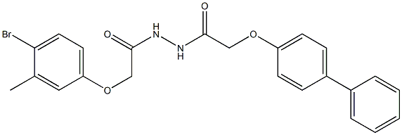 2-([1,1'-biphenyl]-4-yloxy)-N'-[2-(4-bromo-3-methylphenoxy)acetyl]acetohydrazide 结构式