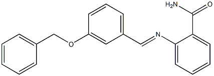 2-({(E)-[3-(benzyloxy)phenyl]methylidene}amino)benzamide,,结构式