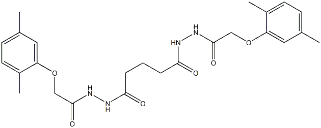 2-(2,5-dimethylphenoxy)-N'-(5-{2-[2-(2,5-dimethylphenoxy)acetyl]hydrazino}-5-oxopentanoyl)acetohydrazide 结构式