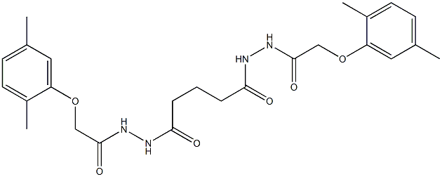 2-(2,5-dimethylphenoxy)-N'-(5-{2-[2-(2,5-dimethylphenoxy)acetyl]hydrazino}-5-oxopentanoyl)acetohydrazide,,结构式