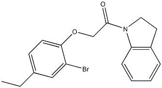 2-(2-bromo-4-ethylphenoxy)-1-(2,3-dihydro-1H-indol-1-yl)-1-ethanone Structure