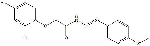 2-(4-bromo-2-chlorophenoxy)-N'-{(E)-[4-(methylsulfanyl)phenyl]methylidene}acetohydrazide Structure
