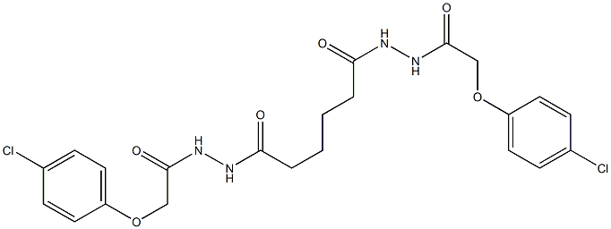 2-(4-chlorophenoxy)-N'-(6-{2-[2-(4-chlorophenoxy)acetyl]hydrazino}-6-oxohexanoyl)acetohydrazide 化学構造式