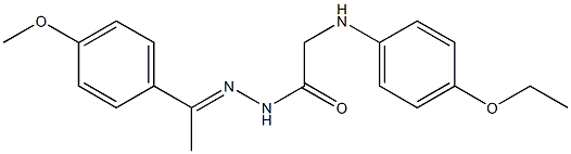 2-(4-ethoxyanilino)-N'-[(E)-1-(4-methoxyphenyl)ethylidene]acetohydrazide Struktur