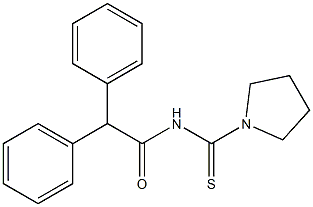 2,2-diphenyl-N-(1-pyrrolidinylcarbothioyl)acetamide Structure