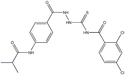 2,4-dichloro-N-({2-[4-(isobutyrylamino)benzoyl]hydrazino}carbothioyl)benzamide 化学構造式
