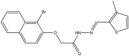2-[(1-bromo-2-naphthyl)oxy]-N'-[(E)-(3-methyl-2-thienyl)methylidene]acetohydrazide Struktur