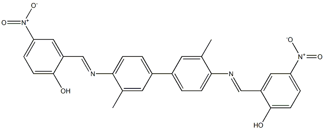 2-{[(4'-{[(E)-(2-hydroxy-5-nitrophenyl)methylidene]amino}-3,3'-dimethyl[1,1'-biphenyl]-4-yl)imino]methyl}-4-nitrophenol Structure