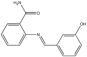 2-{[(E)-(3-hydroxyphenyl)methylidene]amino}benzamide 结构式