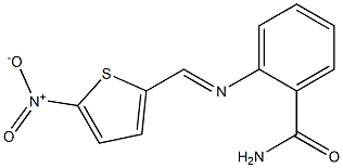 2-{[(E)-(5-nitro-2-thienyl)methylidene]amino}benzamide 结构式