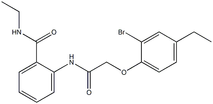 2-{[2-(2-bromo-4-ethylphenoxy)acetyl]amino}-N-ethylbenzamide,,结构式